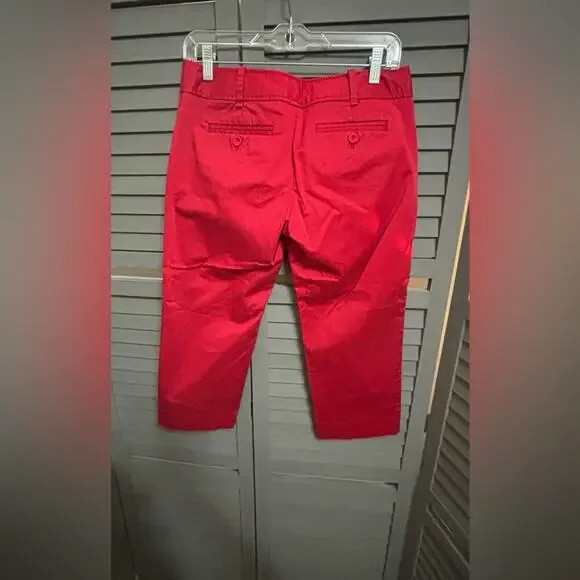 The Limited The Drew Fit Red Cropped Straight Leg Ankle Pants Size 6 - Picture 10 of 12